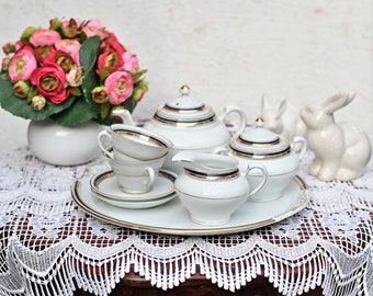 Antikes Set, Kaffeegedeck aus der Zeit 1930. Kaffeeservice für 2 Personen mit Tablett. Seltenes Set!!