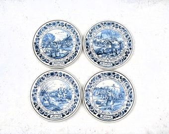 アンティーク デルフト ブルーの花瓶と骨壷セット: ペトルス レグー