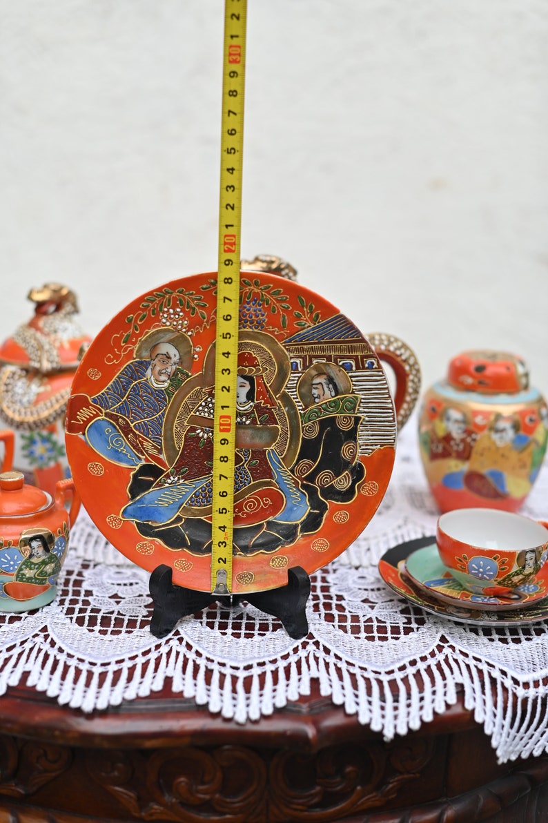 Antique Japanese Satsuma Tea Set With Dragonware Moriage. Etsy