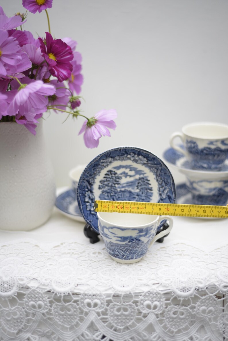 Vintage Set of 4 Cups and Saucers, Old Castle by Barratts of