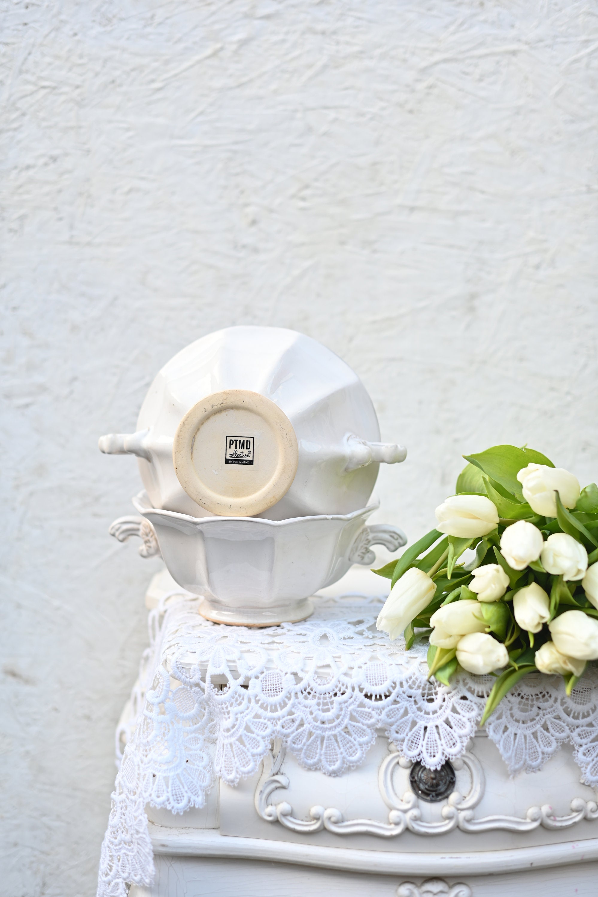 Vintage PTMD Ceramic Flower Pot Set: Decorative Fruit Bowls - Etsy