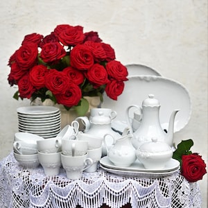 Vintage Alt-Tirschenreuth 1838 Kaffee / Tee-Service für 18 Personen (6 Tee und 12 Kaffee) Tassen - Royal Dragon Drache Modell exklusiv.