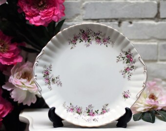 Royal Albert Lavender rose cake plate english bone china gold trim