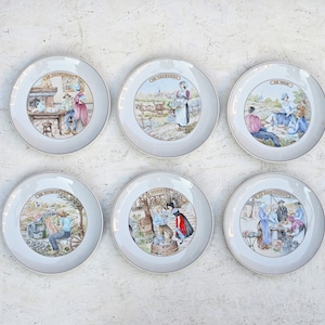 Vintage Set of 6 (in original packaging), PILLIVUYT made in France, Depuis 1818,  Porcelain Plates, Cheese Theme.