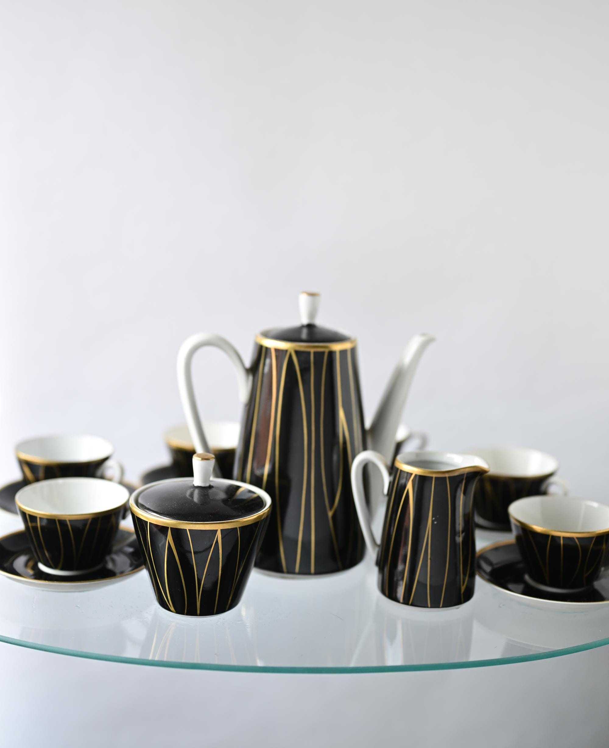 Vintage Porcelain Tableware, Kahla, Konitz, GDR, Porcelain Coffee