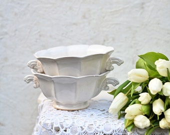 Vintage PTMD Ceramic Flower Pot Set: Decorative Fruit Bowls - Etsy