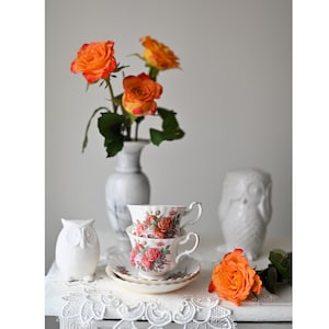 2 Vintage Royal Albert Bone China &quot;&#39;Centennial rose &quot; Vintage - Men&#39;s Cup with Saucer Tea Cup and Saucer Set.