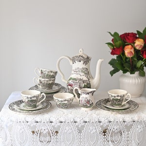Vintage &#39;Horse & Hounds&#39;, gemaakt door MYOTTS STAFFORDSHIRE, Engeland in de set &#39;Country Life&#39; van Myott, jaren 60.