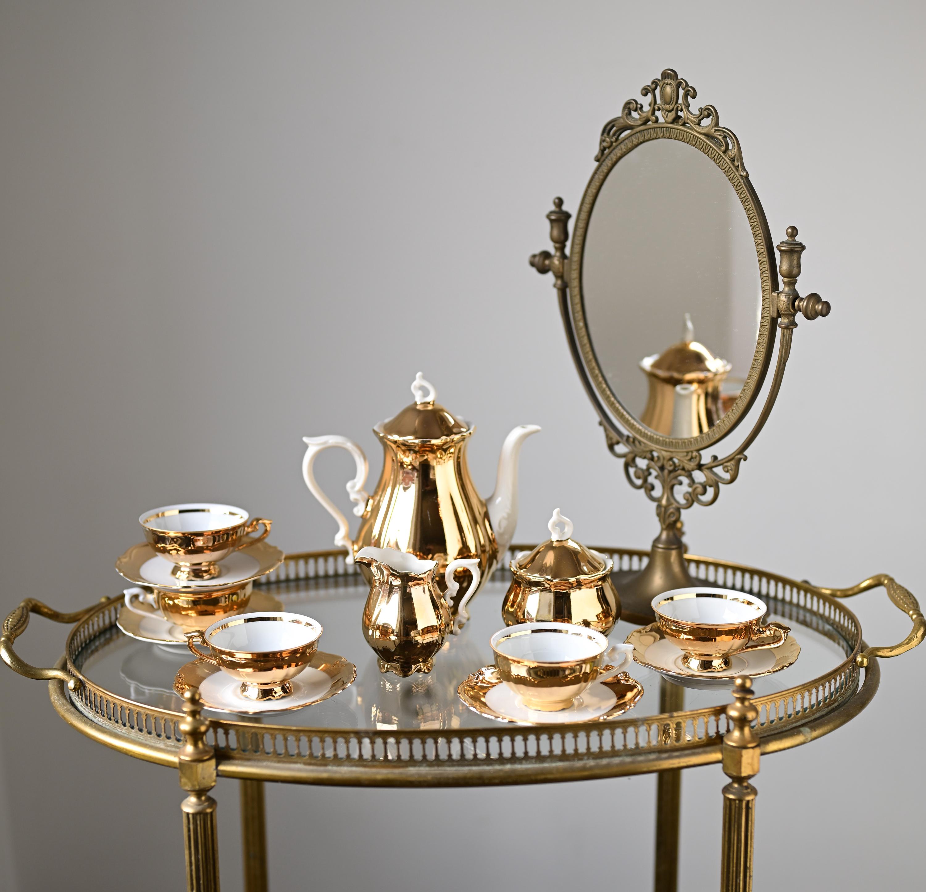 Vintage Bavaria / Schlottenberg Mocha Set for 5 Persons Gold