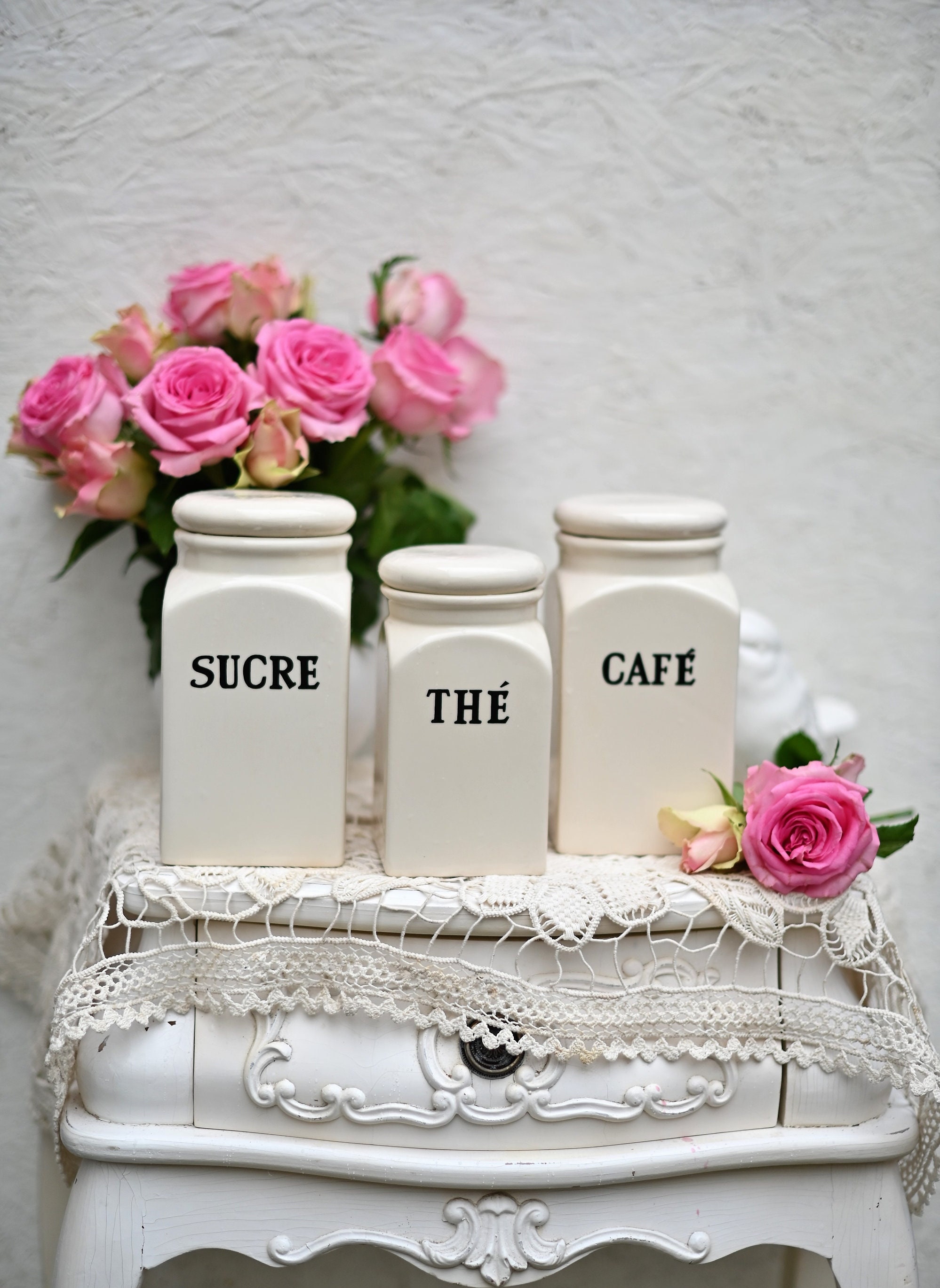 Vintage Ceramic Porcelain Spice Jars Set of 3 for Tea Etsy