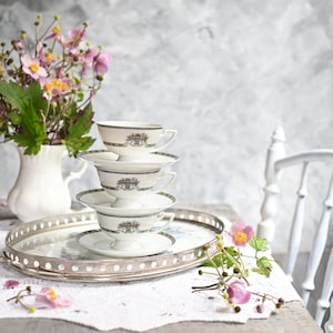Beautiful.Royal Tettau set  Fijn porselein China 3 kopjes en 3 schotels.
