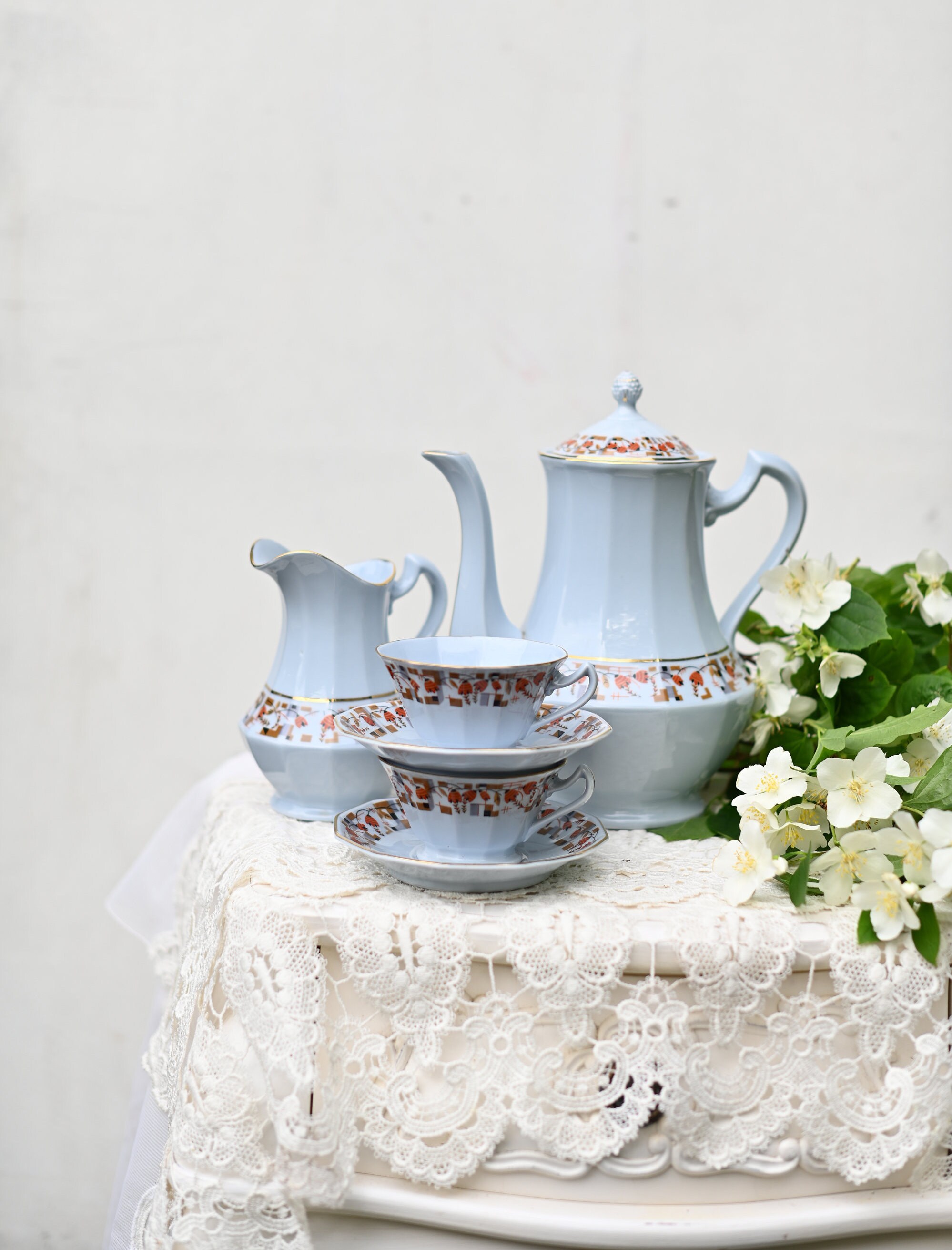 Vintage Haas & Czjzek Schlaggenwald - Art Deco Coffee or Tea Set