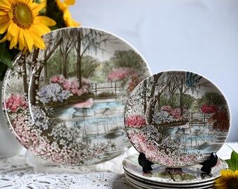 Vintage Johnson Bros English Gardens Platter Pastry Set, Plate Set
