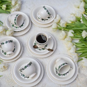 Vintage Wedgwood Stratford series, Wedgwood ivy branches series. trio - cup, saucer and cake plate. . Made in England.