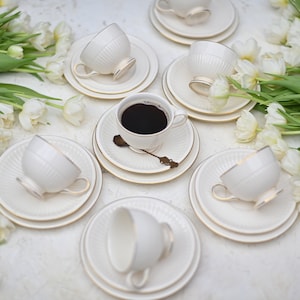 Vintage Wedgwood Etruria & Barlaston Stratford trio cup, saucer and cake plate. . Made in England.