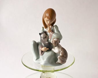 Lladro Little Friskies Cat and Dog Porcelain Figurine 5032