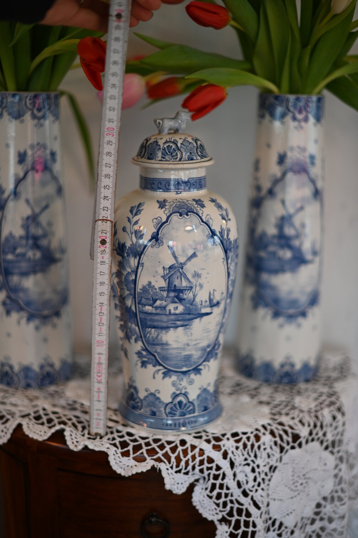 Antique vases Delft Blue set. made in Holland. 3 vazen Etsy
