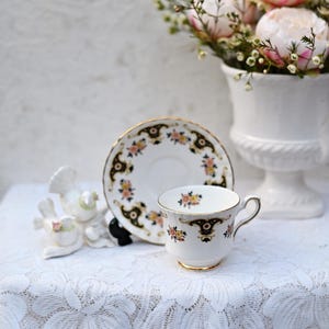 Vintage. Royal Stafford, Pattern 1845, Cup and Saucer English Bone China.