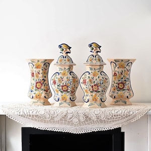 1800's Old Delft set Rare , Large Delfts Polychroom. Porceleyne fles.