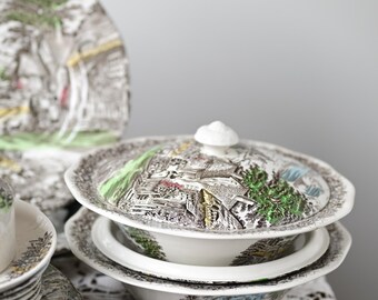 Vintage Enoch Wedgwood Servies | Old English Village | Engels