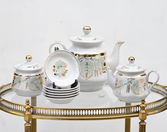 Vintage USSR Coffee Set | Hand-Painted Floral Porcelain, Collectible