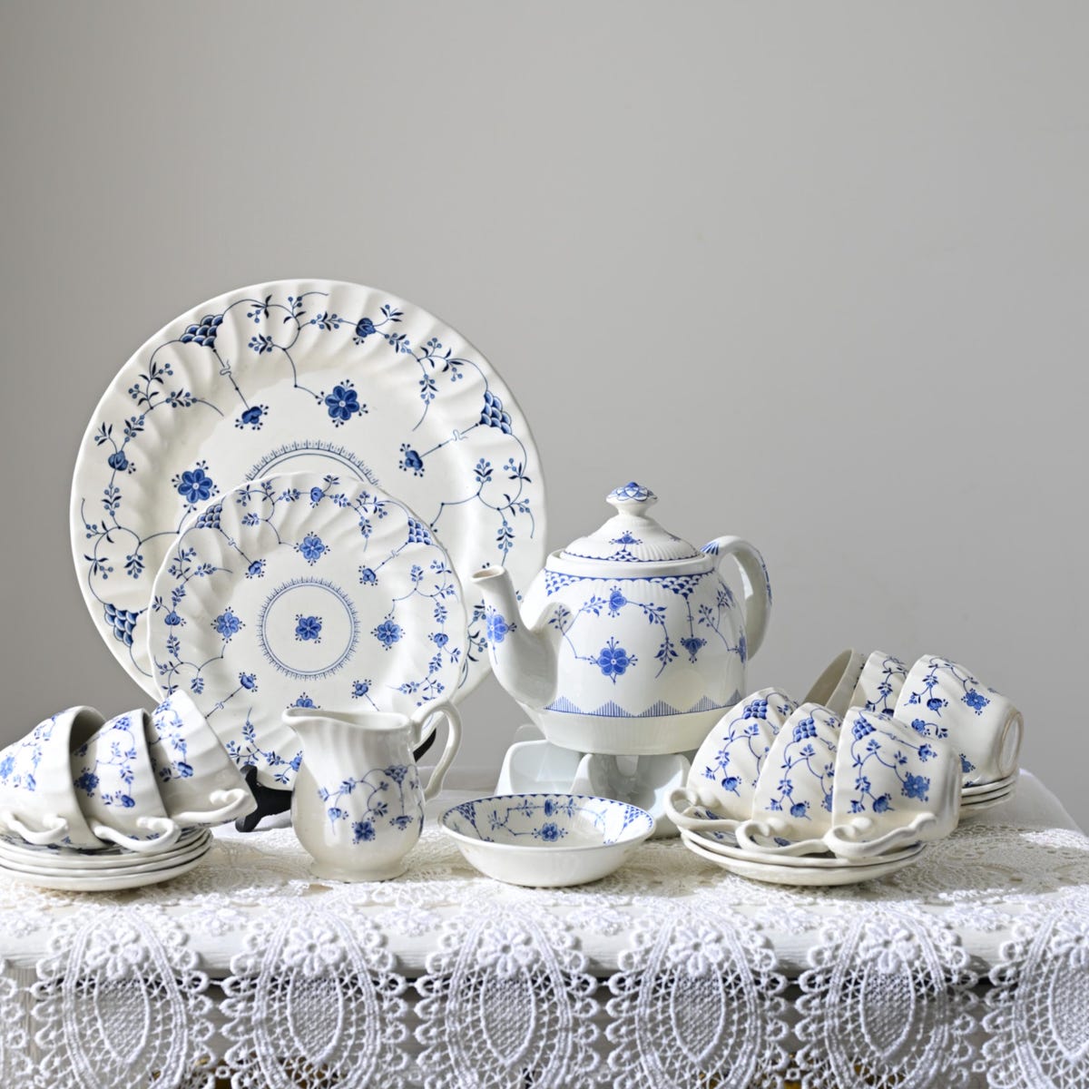Vintage Rare Tableware Churchill, Myott Finlandia, Denmark Furnivals Limited Trademar, Beautiful Motif Blue -white. - Etsy