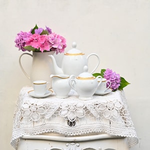 Service à café vintage élégant de Limoges, fabriqué en France, pour 2 personnes, service à café - service à café ancien chic.