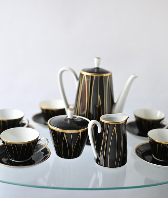 Vintage Porcelain Tableware, Kahla, Konitz, GDR, Porcelain Coffee