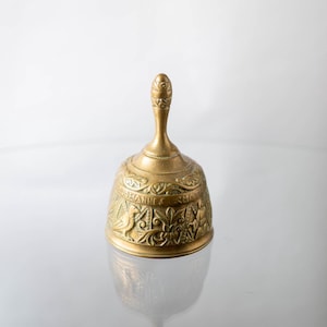 Antique Victorian Solid Brass Sanctuary Bell, Reception Bell, Church Bell.
