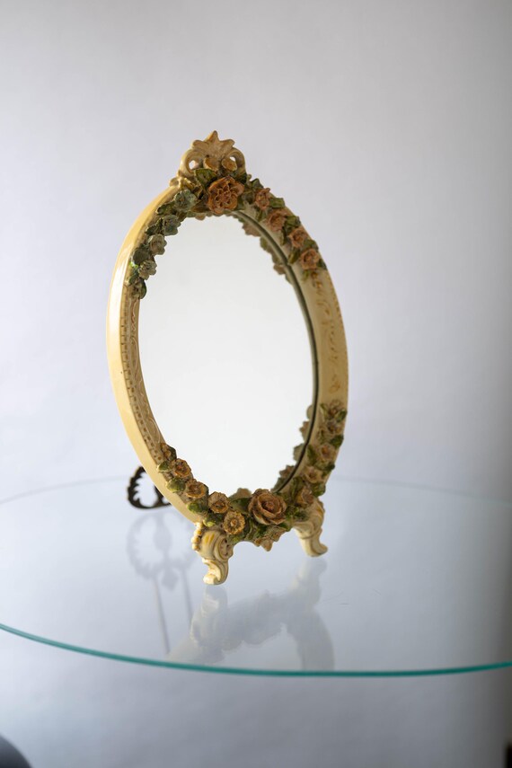 イタリア　鏡　ミラー　陶器製 イタリア製ウオールミラー アンティーク調ミラー mofioliantisi