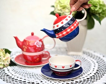 Set Teiera E Tazza London Boutique Shaby – Porcellana Con Motivo Floreale, Uccellini E Farfalle, Confezione Regalo, Lavabile In Lavastoviglie – Colore Foglia Di Tè