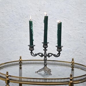 Antique Candlestick 3-armed silver plated, beautiful item!
