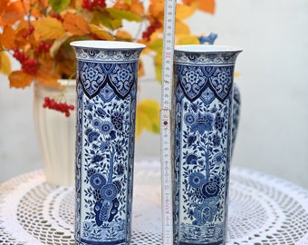 アンティーク デルフト ブルーの花瓶と骨壷セット: ペトルス レグー