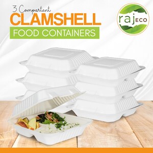 Bandejas de papel de aluminio desechables con tapa para exteriores,  contenedores de preparación de comida para