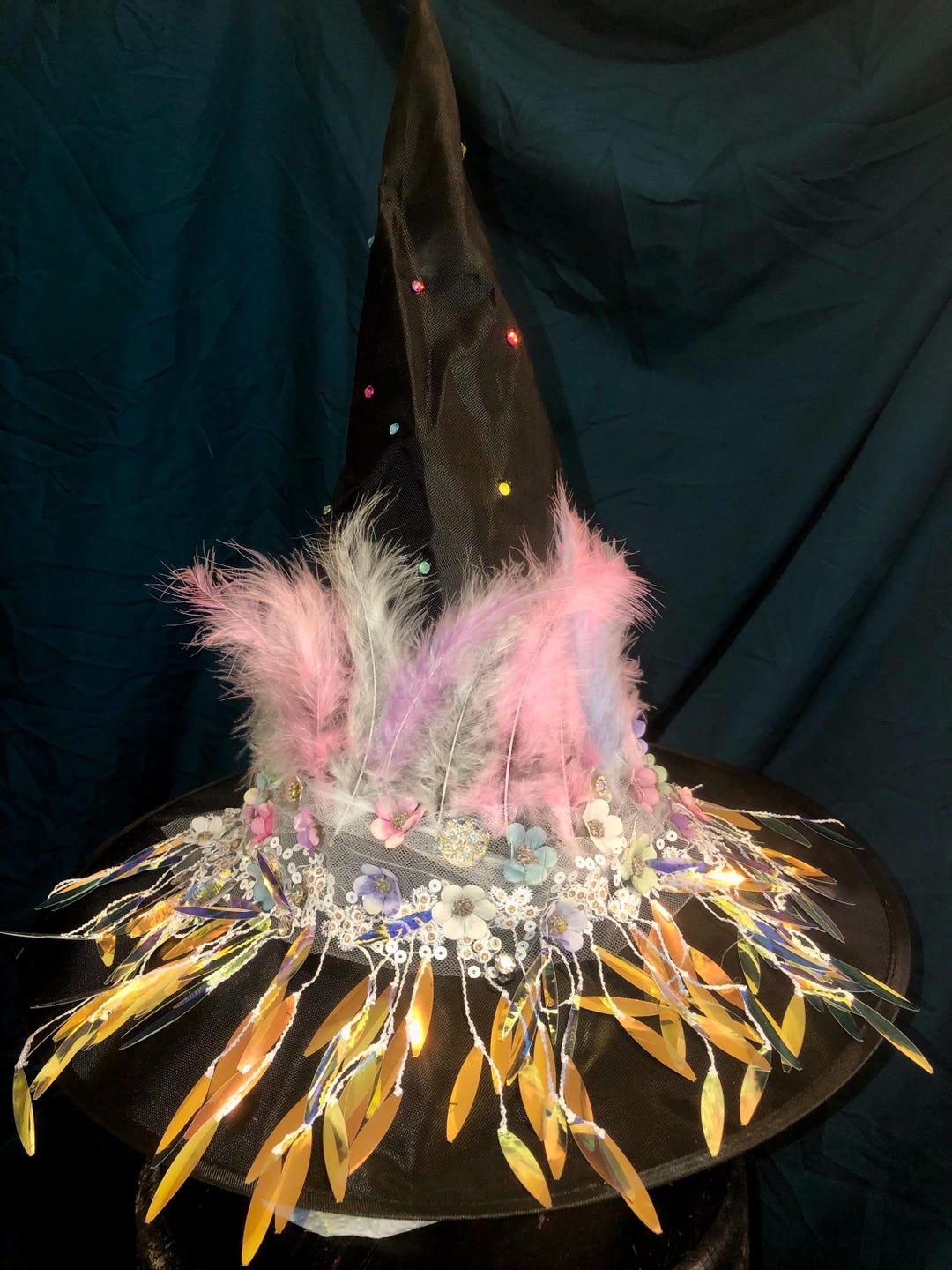 Witch Hat Opal. Pretty Black, Opal and Pink and Baby Blue Halloween ...