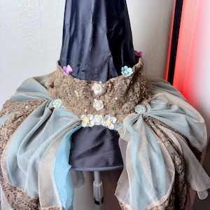 witch hat Freya. Fancy veil sparkle, Halloween costume pointed witch hat. One size For women and girls, cosplay, witchy pointed costume  hat