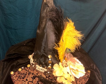 Women’s Halloween WITCH HAT KATANGI women’s brown and gold fancy hat