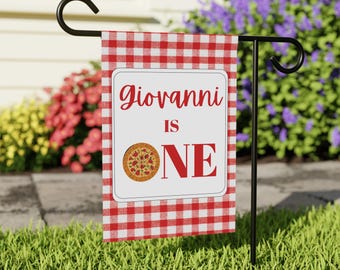 Pizza First Birthday Decor, Pizza 1st Birthday Party Yard Flag, Welcome Sign, Slice Of Fun, Italian First Birthday Party Theme, Personalized