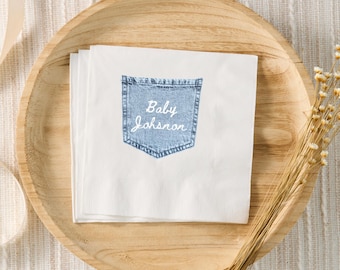 Blue Jean Baby Shower Napkins, Blue Jean Baby Shower Decor, A Blue Jean Baby Is On The Way, Boy Baby Shower, Gender Neutral Baby Shower