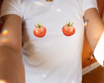 Tomato Baby Tee, Tomato Girl Baby Tee, Coquette Baby Tee, Y2K Aesthetic, 90s Baby Tshirt, Foodie Shirt, Vintage Fruit Print, Y2K Baby Tee