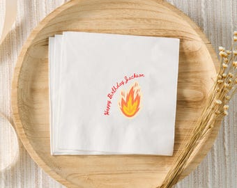Firetruck Birthday Decor, Custom Cocktail Napkins, Sound The Alarm Bday Party, Fire Truck Boy Birthday Theme, Firefighter Birthday Party