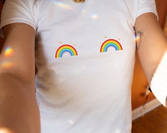 Pride Baby Tee, Y2K Baby Tee, Subtle Pride Shirt, Lesbian Pride Shirt, Queer Shirt, Femboy Clothes, LGBTQ Ally, Gay Shirt, Pride Merch