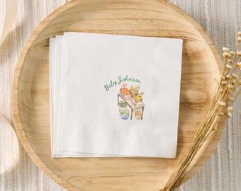 Locally Grown Baby Shower Decor, Little Sprout Cocktail Napkins, Home Grown Gender Neutral Baby Shower Theme, Farmers Market Baby Sprinkle