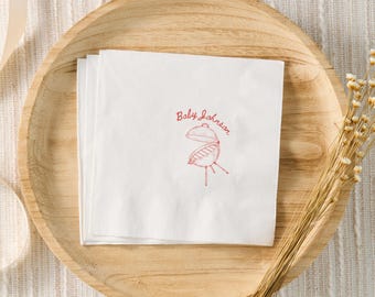 BBQ Baby Shower Napkins, BabyQ Baby Shower Decor, Baby-Q Baby Sprinkle, Coed Baby Shower Gender Neutral, Cookout Backyard Baby Shower