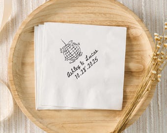 Custom Wedding Napkins, Wedding Cocktail Napkins, Personalized Rehearsal Dinner Cocktail Napkins, Engagement Party, Bridal Shower Decor