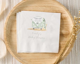 Baby an Bord Babyparty Dekor Surfbrett Babyparty Benutzerdefinierte Cocktailservietten, Surfen Baby Sprinkle, Sommer Surf Babyparty Gender Neutral