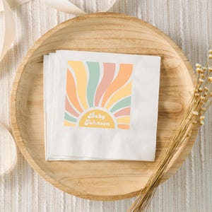 Here Comes The Son Baby Shower Decor, Sunshine Baby Shower Custom Napkins, Boho Retro Theme, Boy Baby Shower, Boy Baby Sprinkle, Rainbow