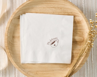 Love Is Brewing Bridal Shower Custom Napkins, Espresso Martini Bridal Shower Decor, Coffee Bridal Shower Favors, Personalized Napkins
