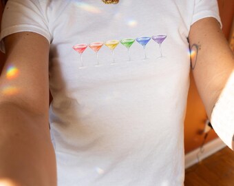 Pride Baby Tee, Martini Baby Tee, Subtle Pride Shirt, Lesbian Pride Shirt, Queer Shirt, Femboy Clothes, LGBTQ Ally, Gay Shirt, Pride Merch