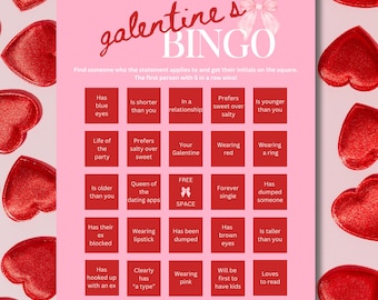 Galentines Bingo, Menschen Bingo, Valentinstag Bingo, Galentines Day Spiel, Ladies Night Spiele, Finde den Gast, Galentines Druckbares Spiel